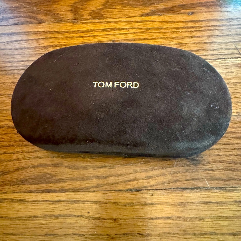 TOM FORD AUTHENTIC VELVET HARD BROWN CHAMSHELL  CASE EYEGLASSES SUNGLASSES